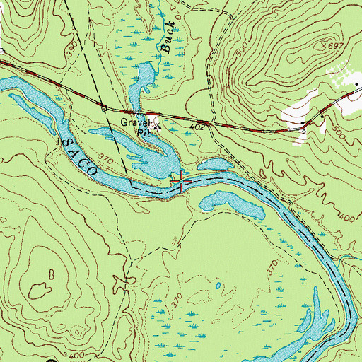 Topographic Map of Buck Meadow Brook, ME