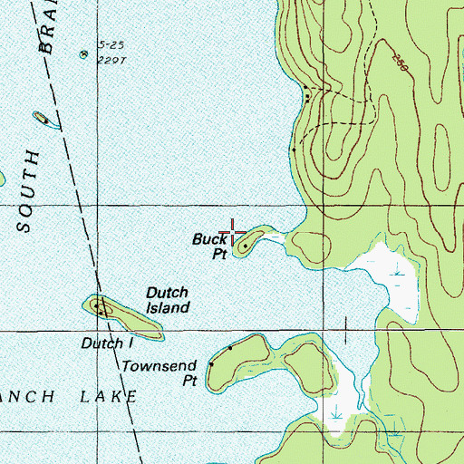 Topographic Map of Buck Point, ME