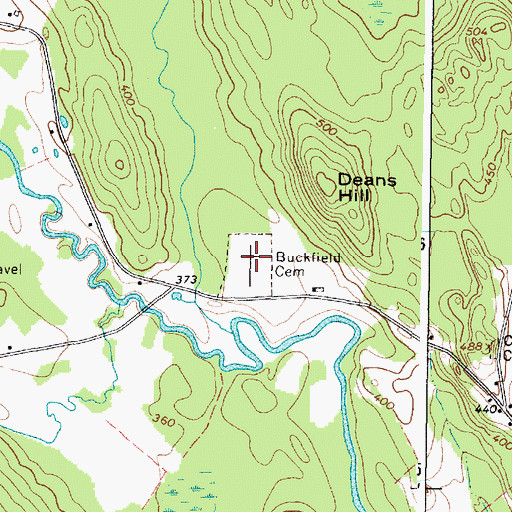 Topographic Map of Buckfield Village Cemetery, ME