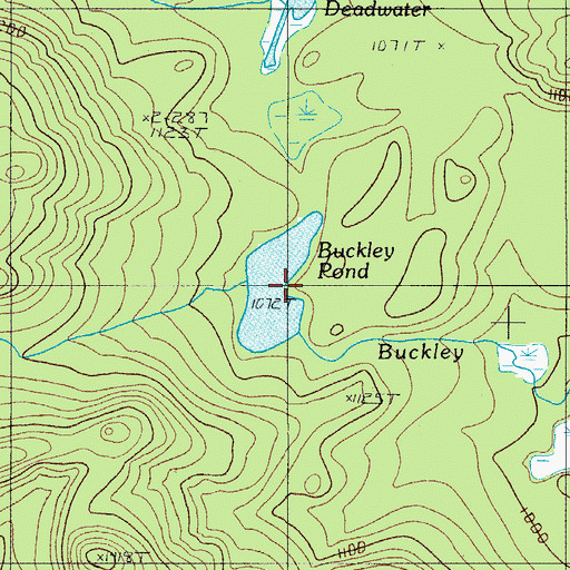Topographic Map of Buckley Pond, ME