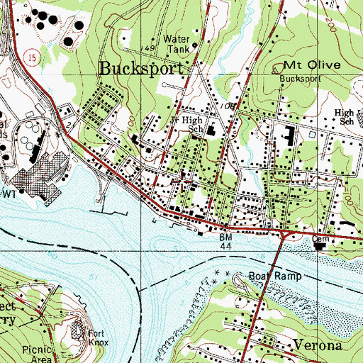 Topographic Map of Bucksport, ME