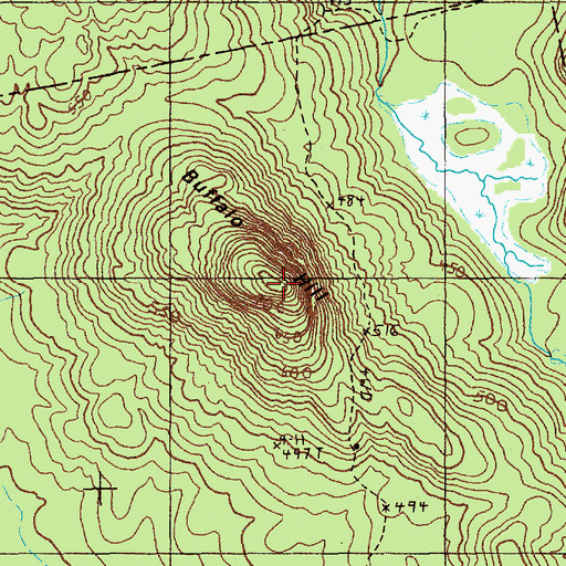 Topographic Map of Buffalo Hill, ME