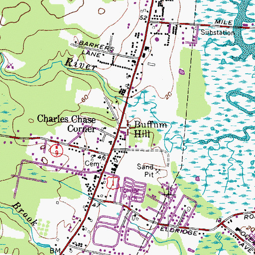 Topographic Map of Buffum Hill, ME