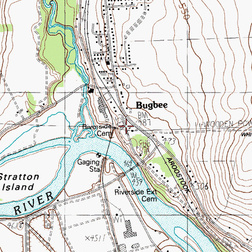 Topographic Map of Bugbee, ME