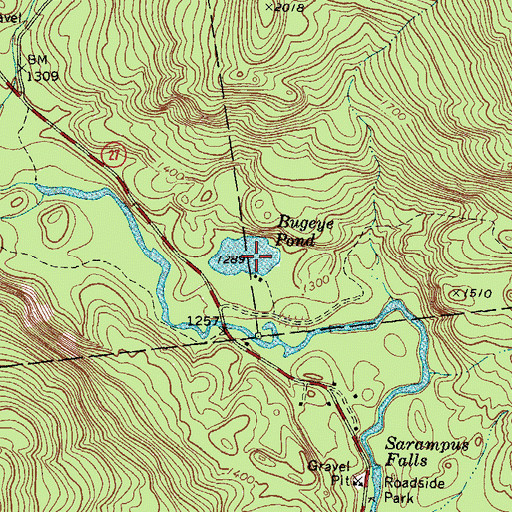 Topographic Map of Bugeye Pond, ME