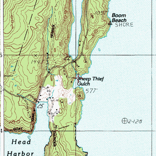 Topographic Map of Bull Brook, ME