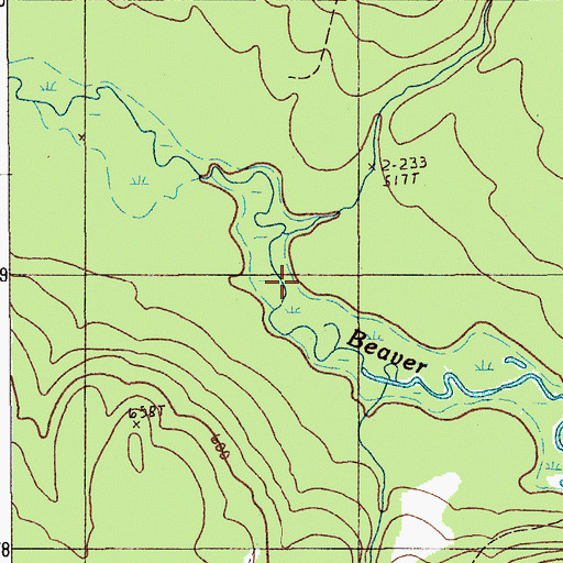 Topographic Map of Bull Brook, ME