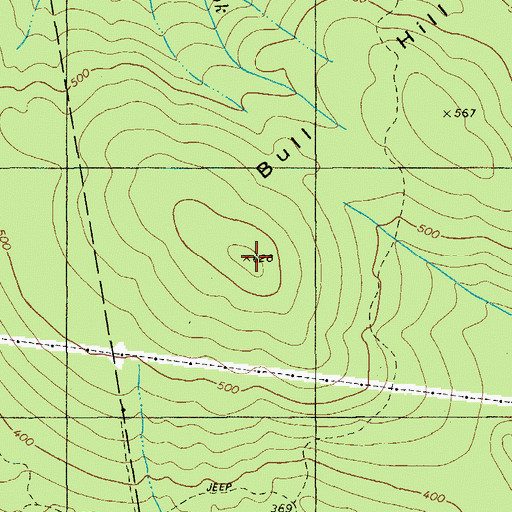 Topographic Map of Bull Hill, ME