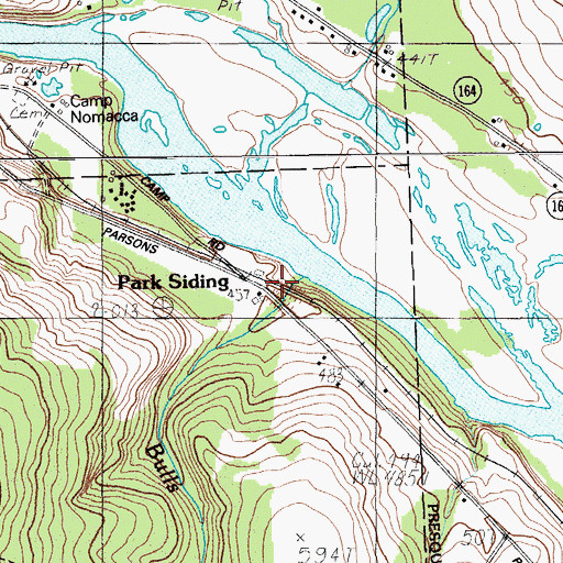 Topographic Map of Bulls Brook, ME