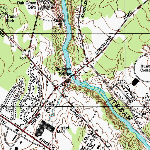 Topographic Map of Bullseye Bridge, ME