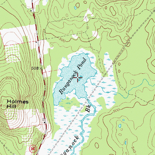 Topographic Map of Bunganock Pond, ME