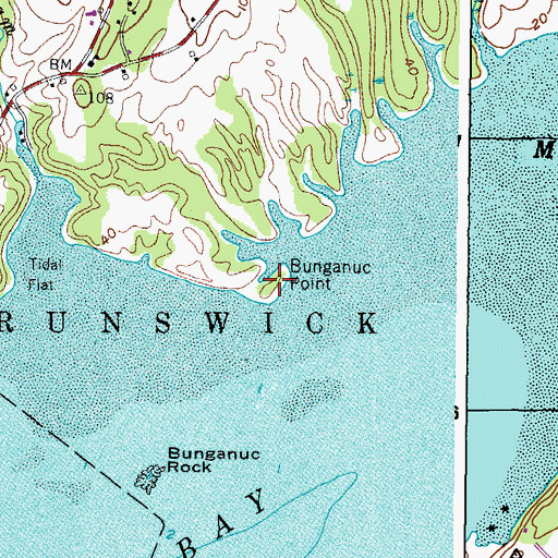 Topographic Map of Bunganuc Point, ME