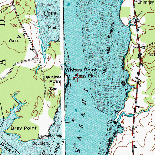 Topographic Map of Bungy Rock, ME