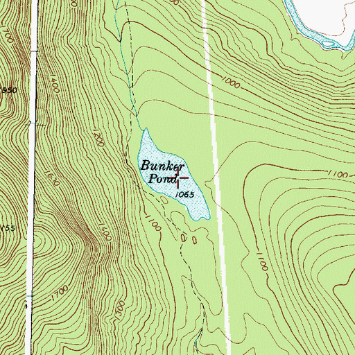 Topographic Map of Bunker Pond, ME
