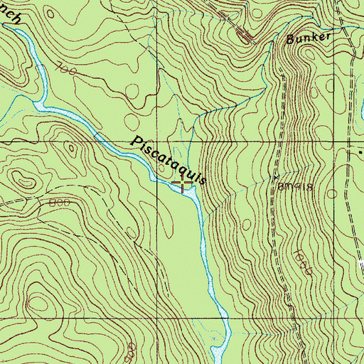 Topographic Map of Bunker Stream, ME