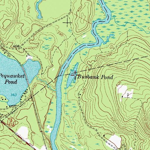 Topographic Map of Burbank Pond, ME