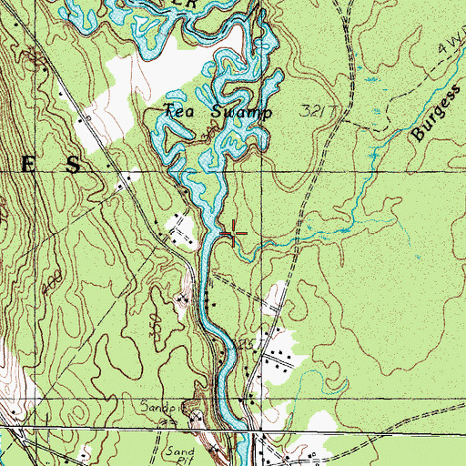 Topographic Map of Burgess Brook, ME