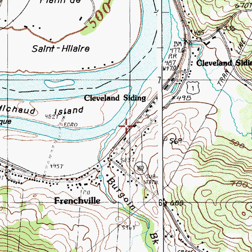Topographic Map of Burgoin Brook, ME