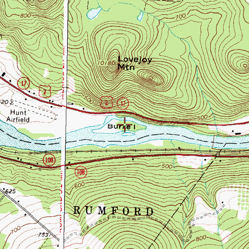Topographic Map of Burke Island, ME
