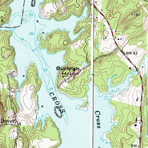 Topographic Map of Burleigh Hill, ME