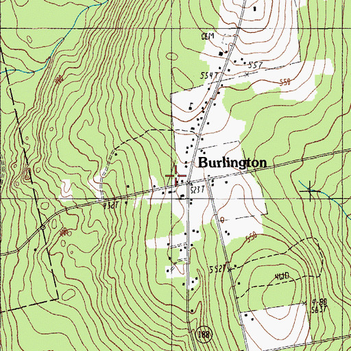 Topographic Map of Burlington, ME