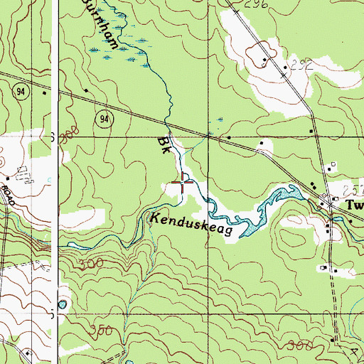 Topographic Map of Burnham Brook, ME