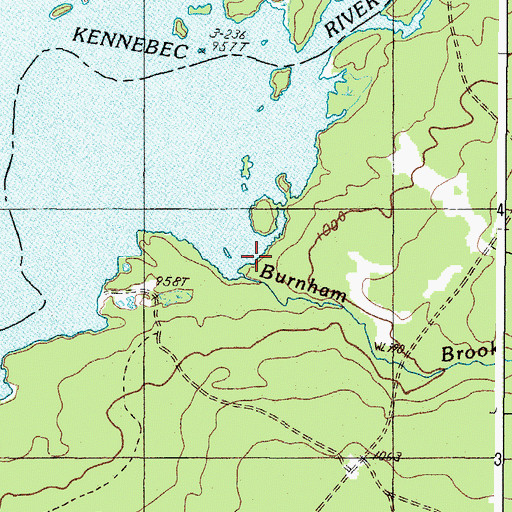 Topographic Map of Burnham Brook, ME