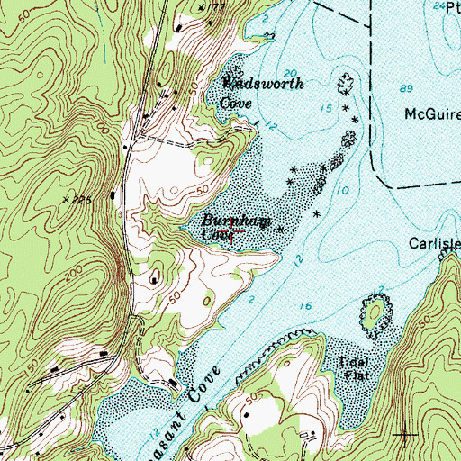 Topographic Map of Burnham Cove, ME