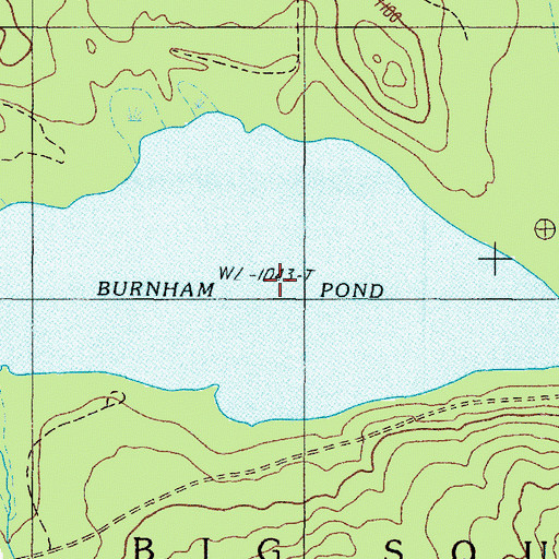 Topographic Map of Burnham Pond, ME