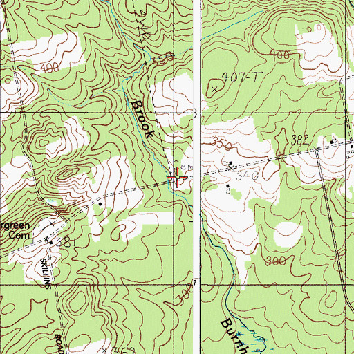 Topographic Map of Burnham School, ME