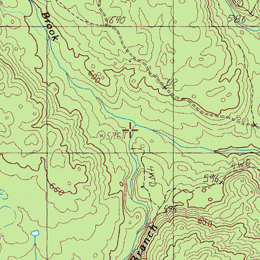 Topographic Map of Burnt Brook, ME