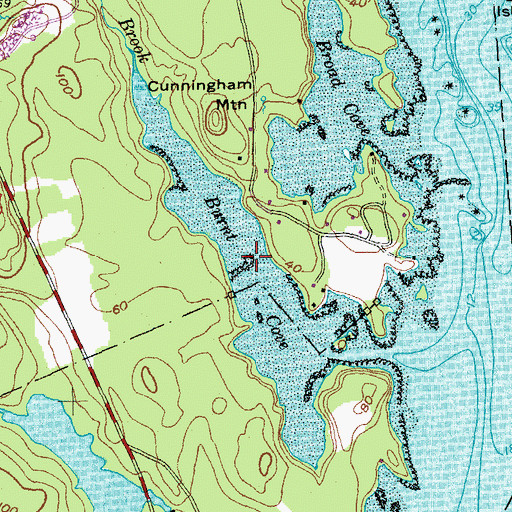 Topographic Map of Burnt Cove, ME