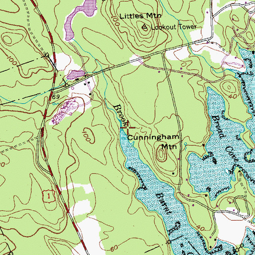 Topographic Map of Burnt Cove Brook, ME