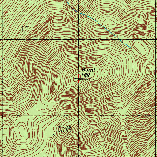 Topographic Map of Burnt Hill, ME