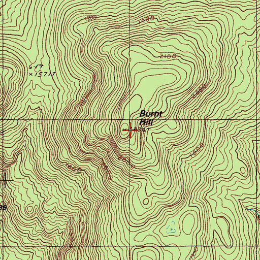 Topographic Map of Burnt Hill, ME