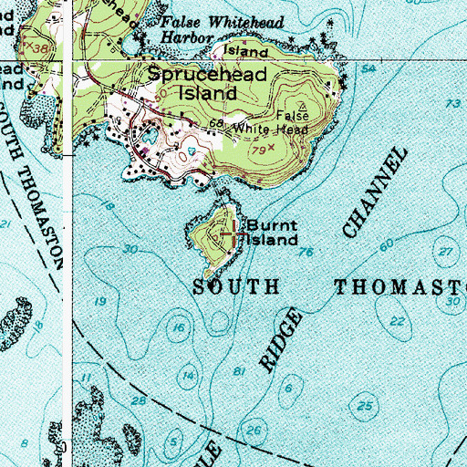 Topographic Map of Burnt Island, ME
