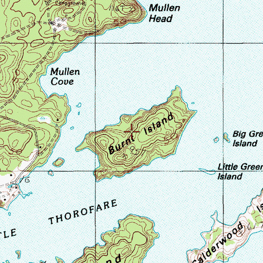 Topographic Map of Burnt Island, ME