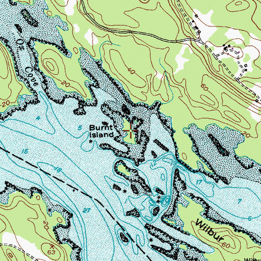 Topographic Map of Burnt Island, ME