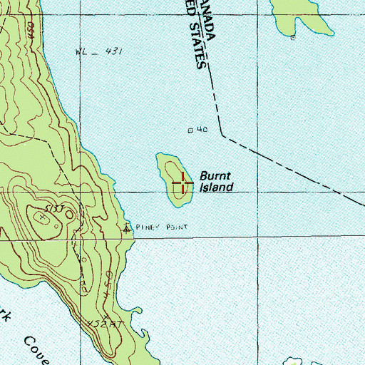 Topographic Map of Burnt Island, ME