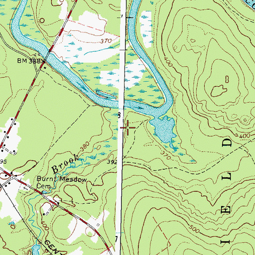 Topographic Map of Burnt Meadow Brook, ME