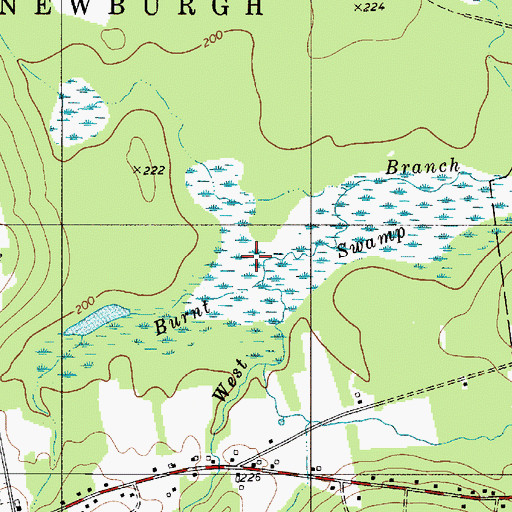 Topographic Map of Burnt Swamp, ME