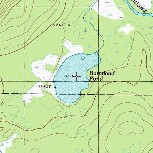 Topographic Map of Burntland Pond, ME
