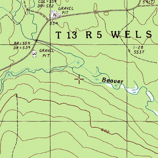 Topographic Map of Burpee Brook, ME