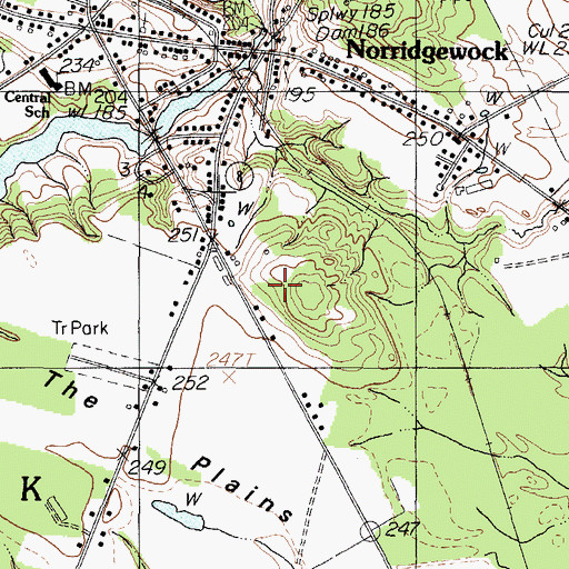 Topographic Map of Burrill Hill, ME