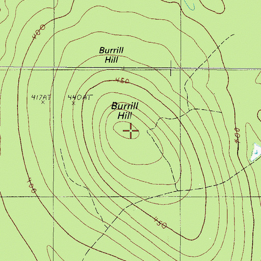 Topographic Map of Burrill Hill, ME