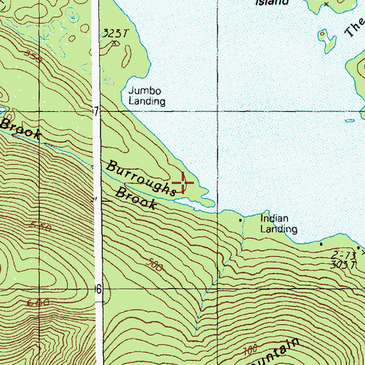 Topographic Map of Burroughs Brook, ME