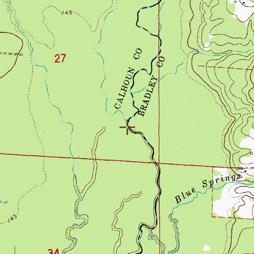 Topographic Map of Whitewater Creek, AR