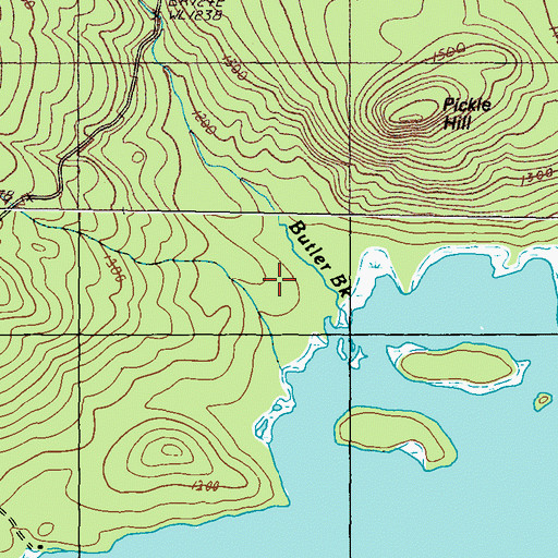 Topographic Map of Butler Brook, ME
