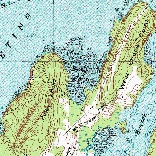 Topographic Map of Butler Cove, ME