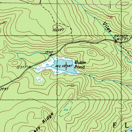 Topographic Map of Butler Pond, ME